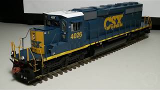 Review HO ScaleTrainscom EMD SD402 Series CSX SD403 [upl. by Dobson]