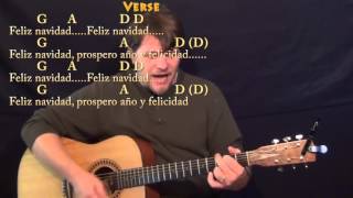 Feliz Navidad Christmas Strum Guitar Cover Lesson with Chords and Lyrics  G A D Bm [upl. by Ahsimik]