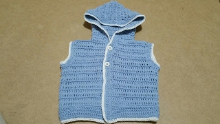 Smanicato neonato uncinettogilet baby crochet [upl. by Devinna171]