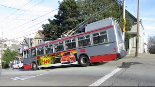 San Francisco Trolleybus  route quot24 Divisaderoquot Noe St26th St [upl. by Aicargatla2]