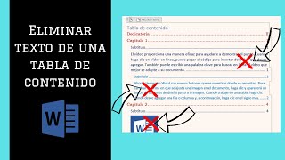 Cómo ELIMINAR TEXTO de una TABLA DE CONTENIDO en WORD [upl. by Aivlis]