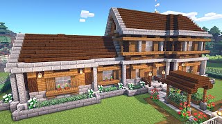 Minecraft How to Build a Large Spruce House Easy Tutorial [upl. by Dopp993]