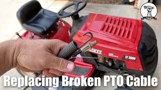 Replacing Broken PTO Blade Engagement Cable on MTD Riding Mower [upl. by Metcalf564]