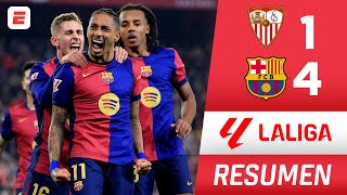 BARCELONA GOLEÓ 41 al Sevilla y se ACERCA al REAL MADRID y ATLÉTICO  La Liga [upl. by Peggie]