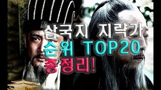 중국 삼국지 지략가 지력 순위 TOP20 [upl. by Ylrebmi16]