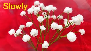 ABC TV  How To Make Baby Breath Paper Flower 1Slowly  Craft Tutorial [upl. by Hammer]