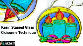 Cloisonne Epoxy Resin Stained Glass  RESIN ART [upl. by Alameda]