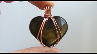 Wire Wrapped Heart Cabochon Pendant Tutorial beginner [upl. by Aneleiram]