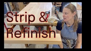 Strip and Refinish of Pine Tabletop [upl. by Salita592]