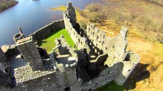 Kilchurn Castle Loch Awe Scotland From the Air [upl. by Nido]