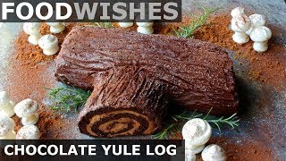 Chocolate Yule Log Buche de Noel  Food Wishes [upl. by Aihtak]