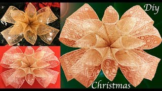 Como hacer moños para decorar el árbol de Navidad [upl. by Ahsienak747]