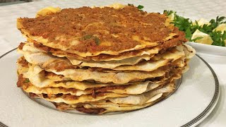 Tavada Lahmacun Nasıl Yapılır  Ev Yapımı Lahmacun Tarifi [upl. by Ahsiym]