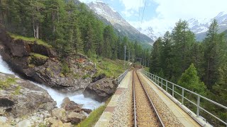 ★ 4K 🇮🇹Tirano  🇨🇭St Moritz summer cab ride Italy to Switzerland 062020 [upl. by Adliw]