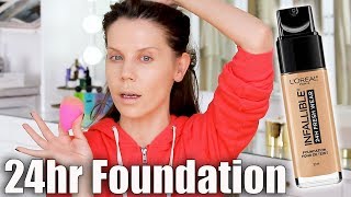 FULL DAY WEAR TEST  LOreal 24hr Foundation [upl. by Artemla]