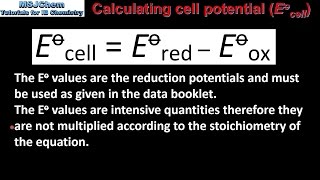 191 Calculating cell potential HL [upl. by Onabru]