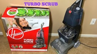 HOOVER TURBO SCRUB carpet WASHER unboxing and demo [upl. by Nashner]