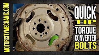 Quick Tip Installing Torque Converter Bolts [upl. by Seiter691]