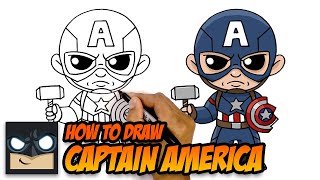 How To Draw Captain America  With Shield and Mjolnir [upl. by Ariane]