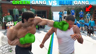 Shinchan Green Gang VS Franklin Blue Gang Fight Challenge In GTA 5 [upl. by Amyas925]