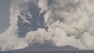 Underwater Volcano Erupts Off Tonga [upl. by Erkan885]