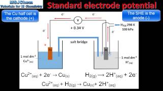 191 Standard electrode potential HL [upl. by Carrick208]