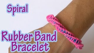 DIY crafts  Spiral Rubber Band Bracelet without loom  Ana  DIY Crafts [upl. by Ellac506]