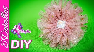 Como hacer flores Flores de Tul 2  Video 69  SDetalles  DIY [upl. by Yadsnil]