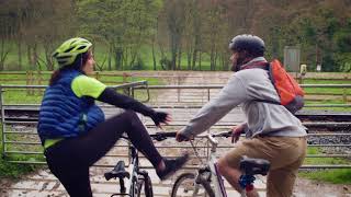 Level crossings  Cyclists on the crossing [upl. by Arahsal]