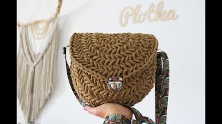 Torebka na szydełku  ścieg jodełka Crochet herringbone bag step by step tutorial [upl. by Gnav]