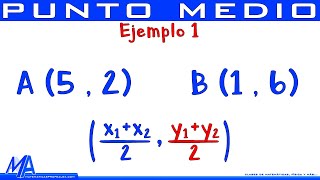 Punto medio entre dos puntos  Ejemplo 1 [upl. by Seleta]