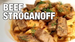 Easy Beef Stroganoff Recipe  The Hungry Bachelor [upl. by Giltzow169]