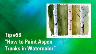 How To Paint Aspen Trunks in Watercolor  Watercolor Trees  Watercolour Painting Tip 56 [upl. by Ailel]