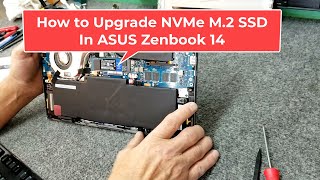 ASUS Zenbook 14 How To Upgrade NVMe SSD [upl. by Lawlor]