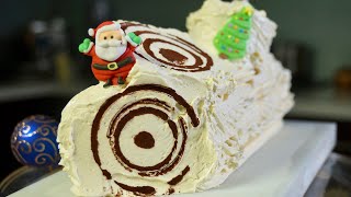 Vanilla Buttercream Yule Log – Bruno Albouze [upl. by Amaty]