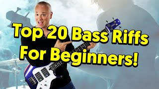 Top 20 MUST KNOW Bass Riffs For Beginners tabs amp tutorial [upl. by Zingale]