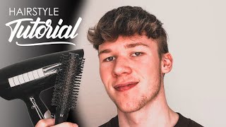 Wellige Haare nach VORNE STYLEN Männer  Wasserrutsche Haare Tutorial [upl. by Ahsinaj]