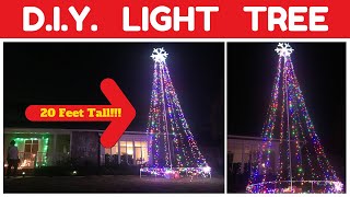 How To Build A 20 Foot Lighted Christmas Tree  Holiday Light DIY [upl. by Eirual19]