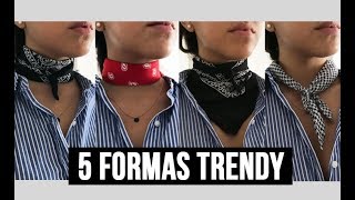 ¡5 FORMAS TRENDY DE USAR BANDANAS EN EL CUELLO♡ fabi [upl. by Rosaleen879]