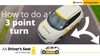 How to do a 3 point turn  Driving lessons with AA Driving School [upl. by Refotsirhc]