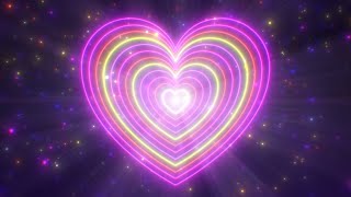 Spinning Neon Love Heart Shapes Glow and Abstract Romantic Valentine 4K Motion Background for Edits [upl. by Neeuq]