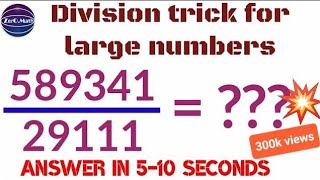 How to divide big numbers  Division tricks for large numbers  Zero Math [upl. by Amelita]