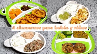 4 almuerzos nutritivos para bebés y niños  Paso a paso [upl. by Gnoud]