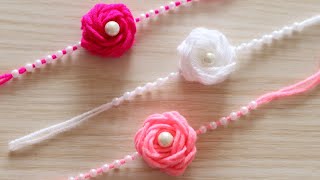 How To Make Rakhi  DIY  Handmade Rakhi  Rakhi Making With Wool [upl. by Malachy751]