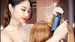 ASMR Relaxing Hair Straightening and Oil Treatment [upl. by Enuj]