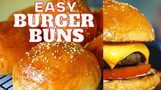 Easy Burger Buns in 45 minutes  Easiest Burgers from scratch [upl. by Wallace]