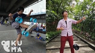 Dynamic Diabolo Duo  Chinese YoYo Tricks [upl. by Ahsac]