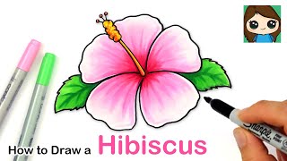 How to Draw a Hibiscus Flower Easy 🌺 [upl. by Ameehsat636]