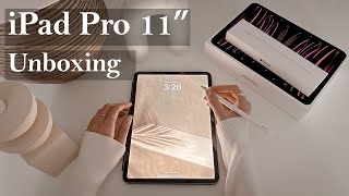 iPad Pro 2022 11quot M2 Unboxing and Setup  Accessories [upl. by Norehs2]