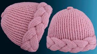 Gorro tejido a Crochet paso a paso con trenzas gruesas 3D en punto tunecino [upl. by Ahilam]